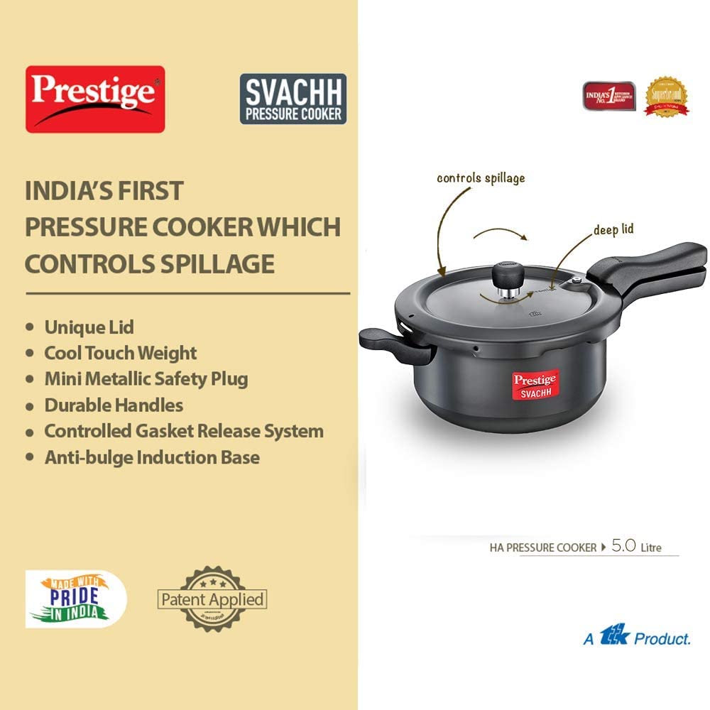 Hard Anodised 5 Liter Pressure Cooker D17345