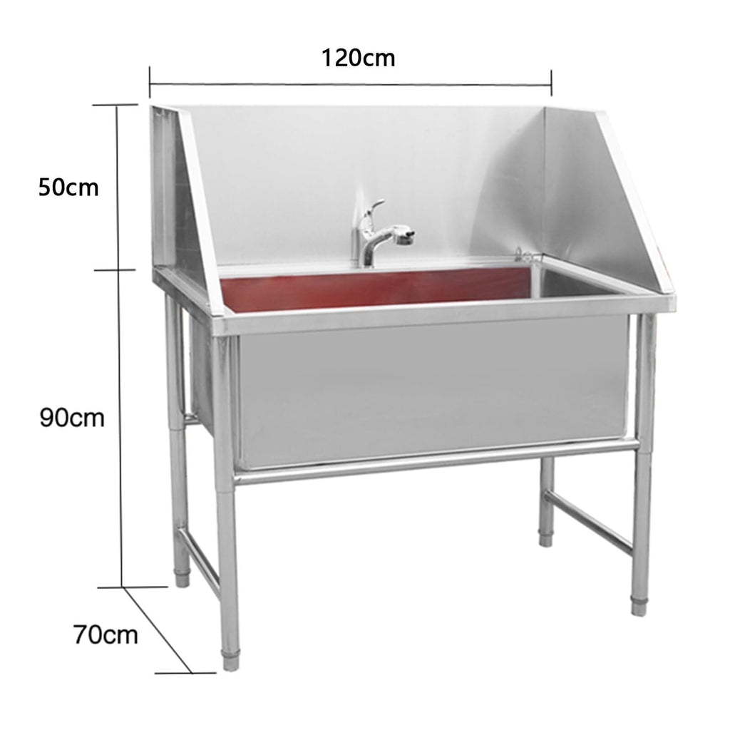 Stainless Steel Dog Grooming Bathtub with Faucet N57141