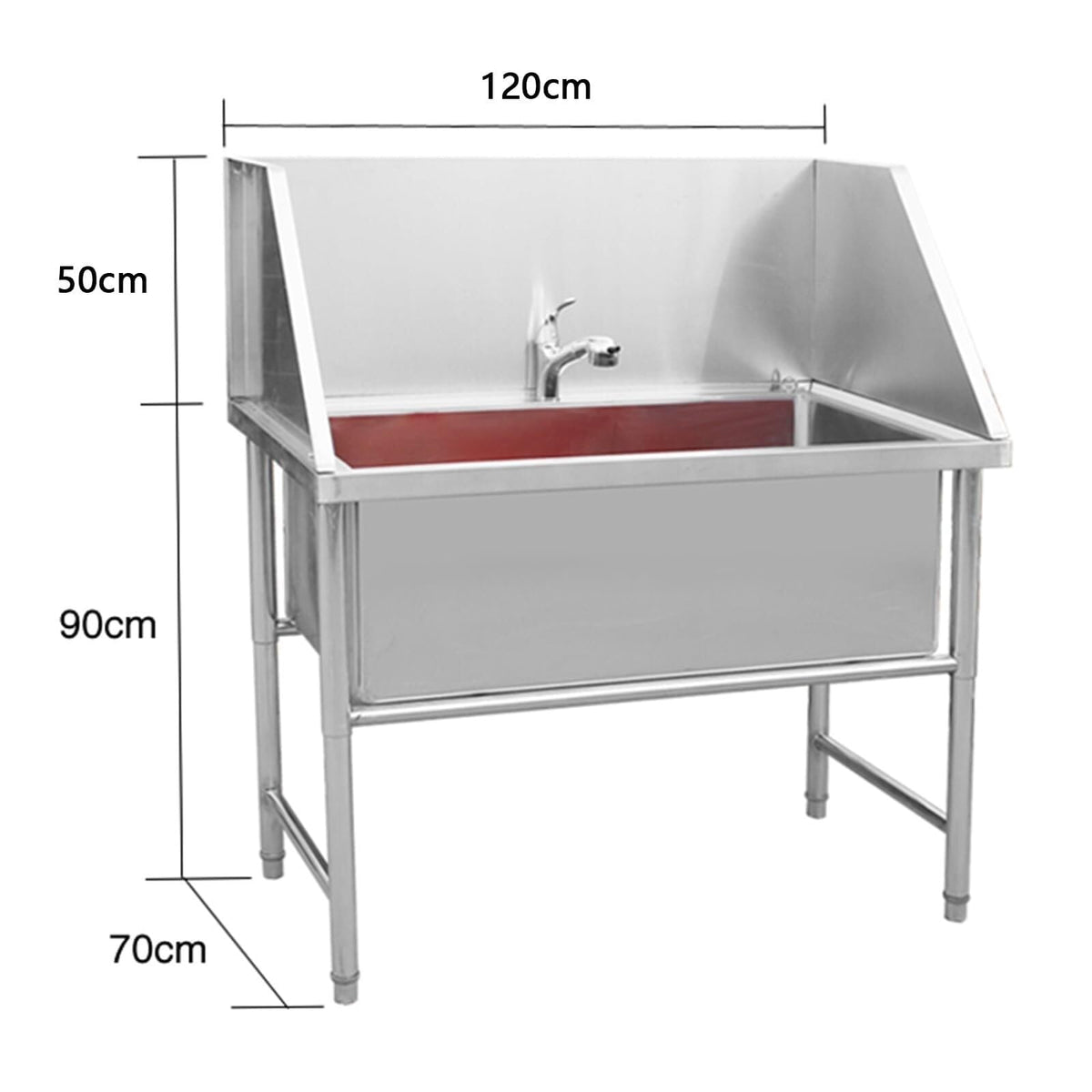 Stainless Steel Dog Grooming Bathtub with Faucet N57141