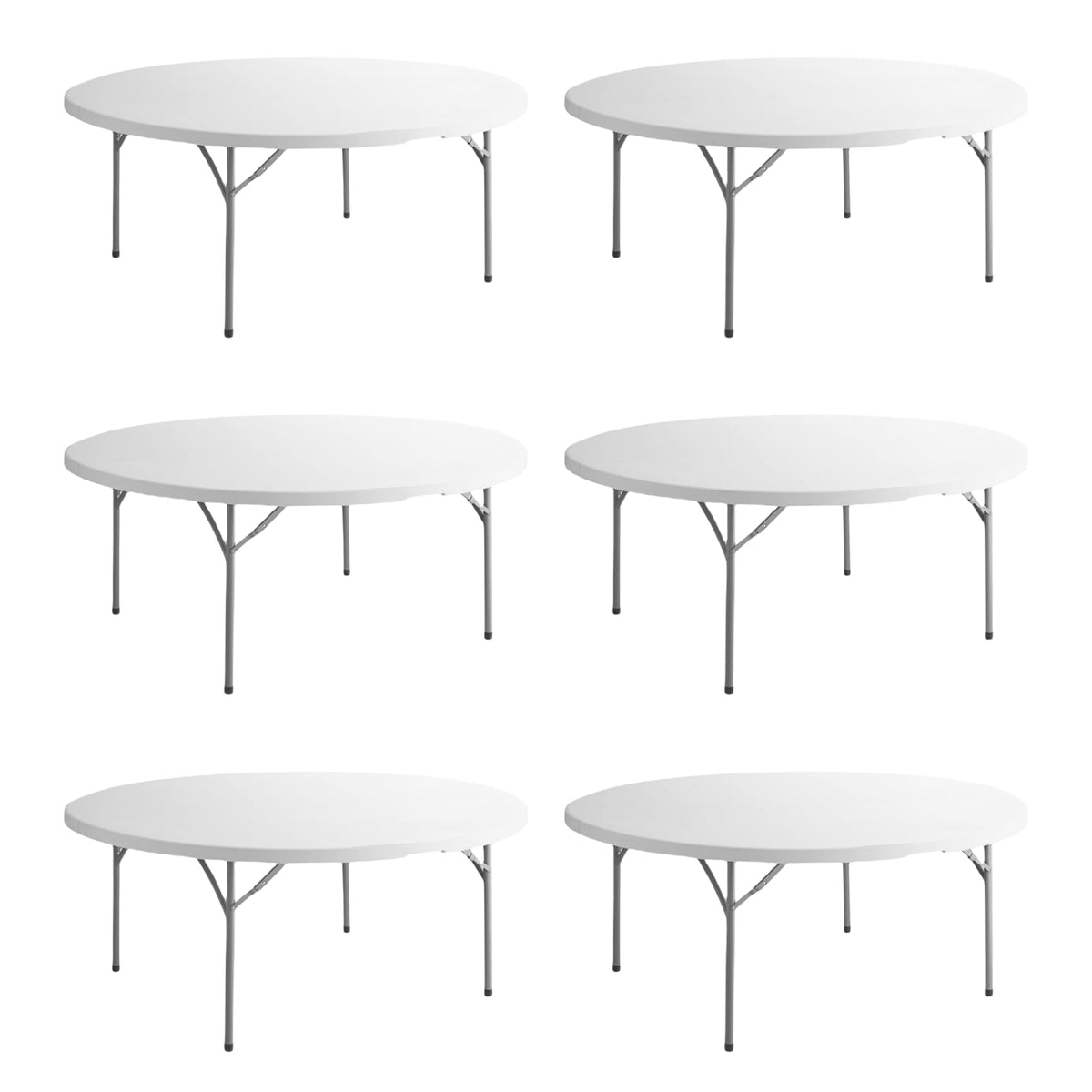 72" Round White Plastic Folding Table N3449