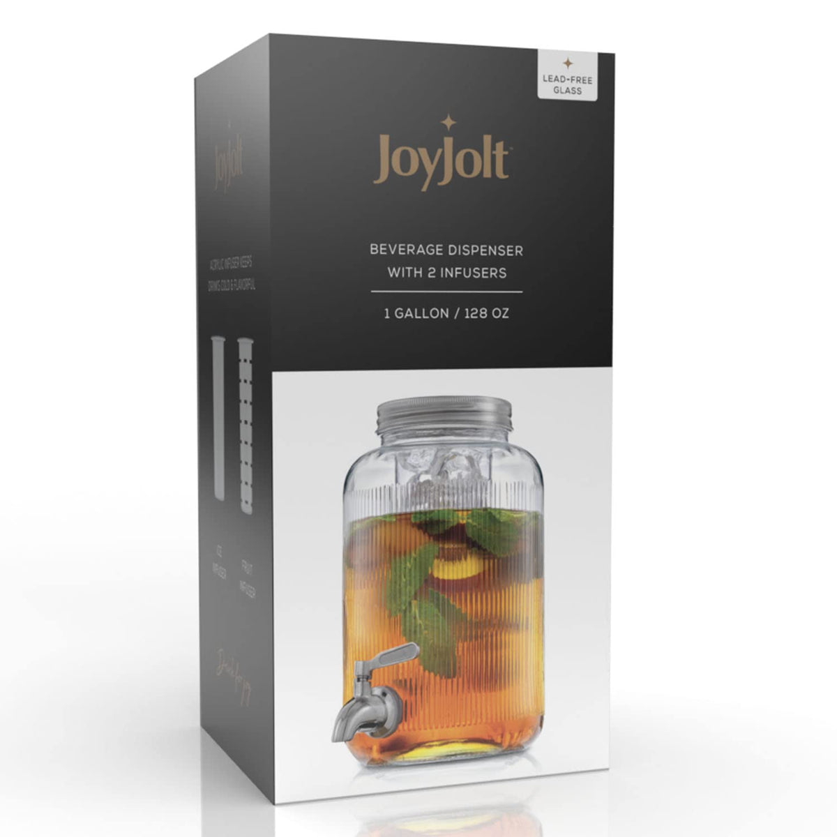 1 Gallon Glass Beverage Dispenser with Stainless Steel Spigot G263