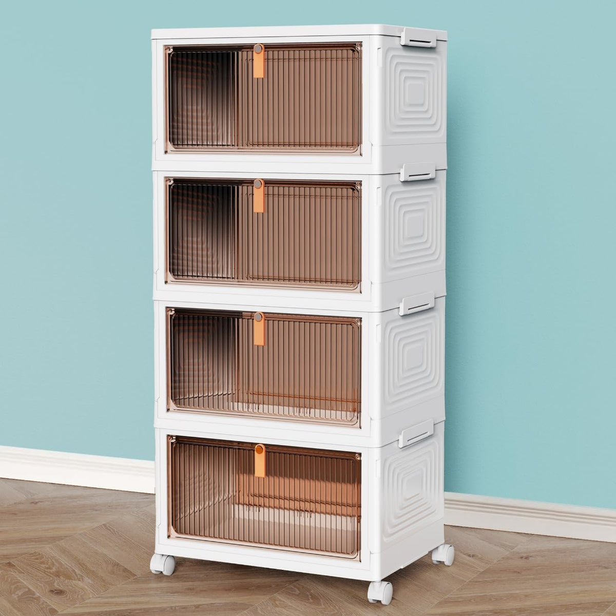 4 Tier Plastic Storage Bins with Lid 23QT W1937