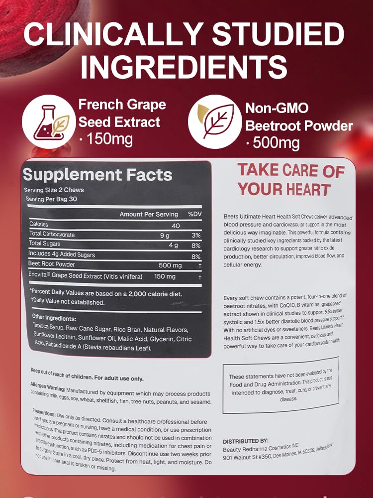 Beet Root Powder Energy Supplement, 60 Count X736105