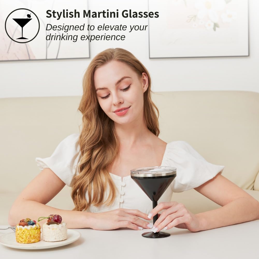 8 oz Stainless Steel Insulated Martini Glass Set of 2 M3578