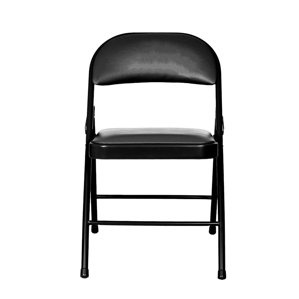 Black Vinyl Padded Steel Folding Chairs 4-Pack U601