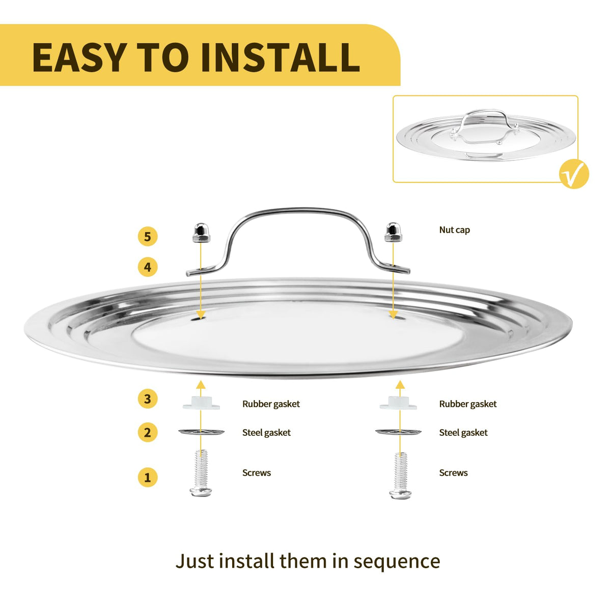 Tempered Glass Universal Lids for Cookware C11488