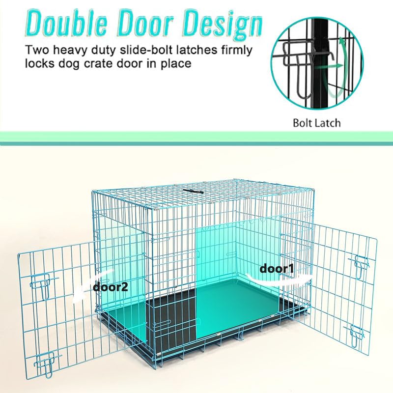 48-Inch Folding Metal Dog Crate with Divider and Tray N714314