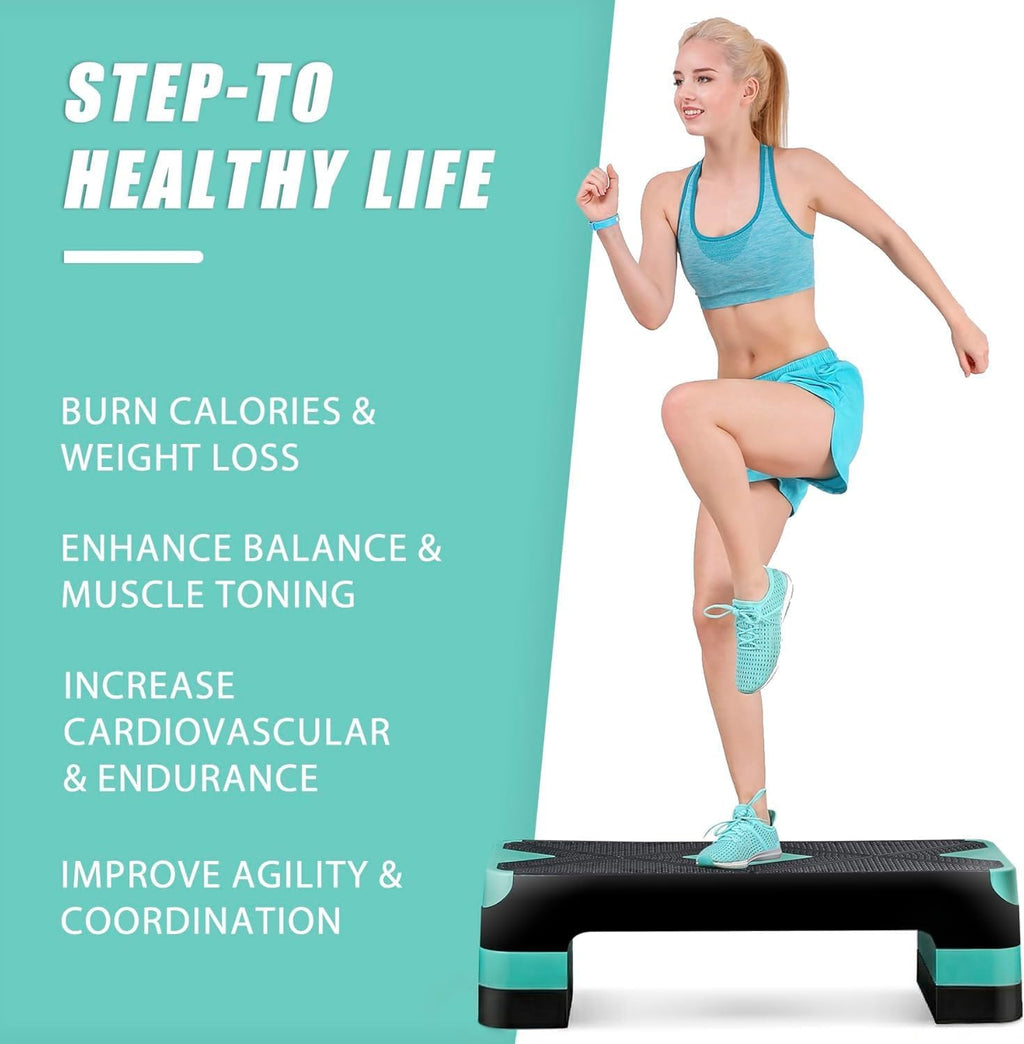 26.5 inch Aerobic Step Platform with 4 Risers K847552