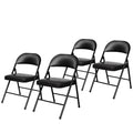 Black Vinyl Padded Steel Folding Chairs 4-Pack U601