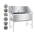Stainless Steel Dog Grooming Bathtub with Faucet N57141