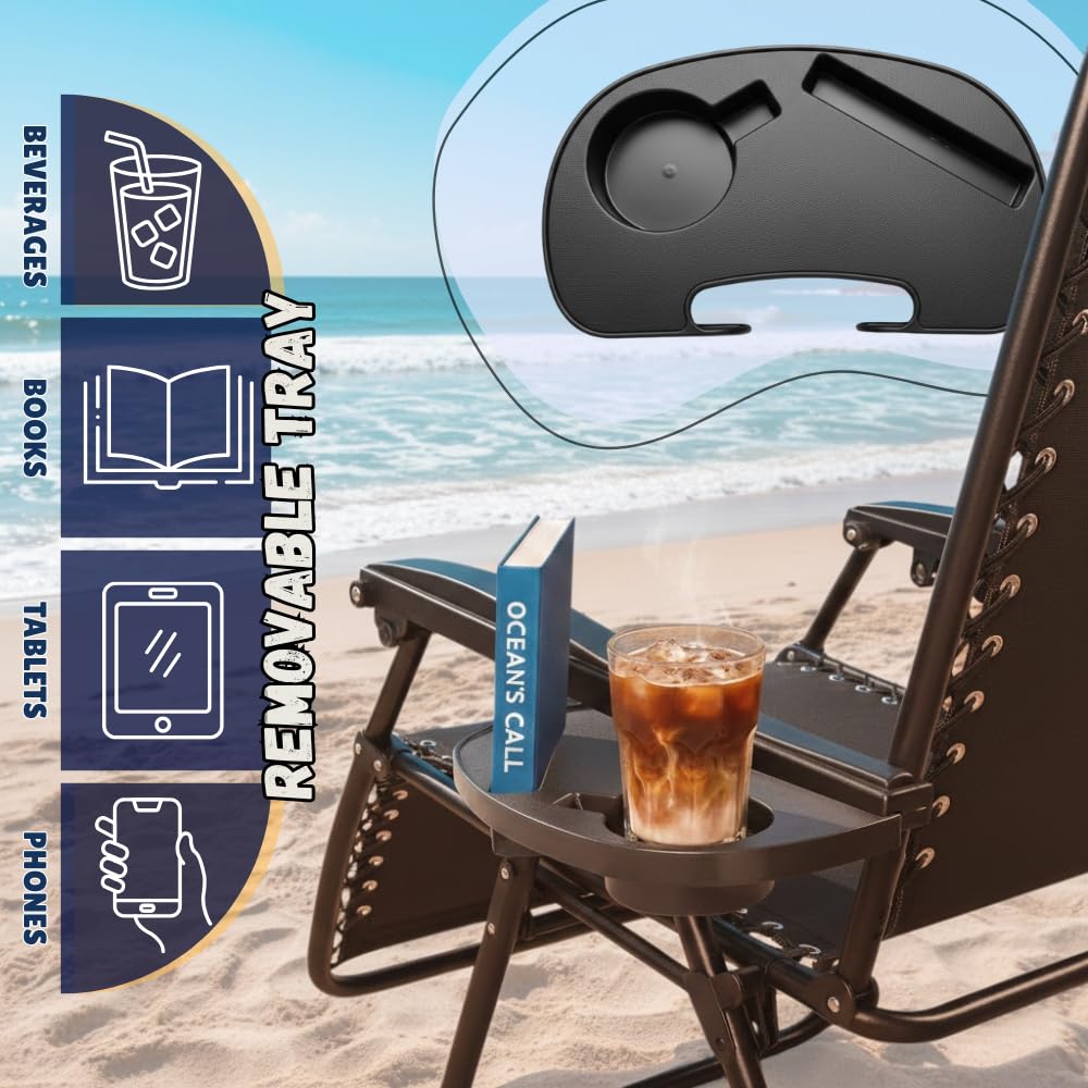 Set of 2 Navy Blue Adjustable Folding Lounge Chairs with Pillows J633