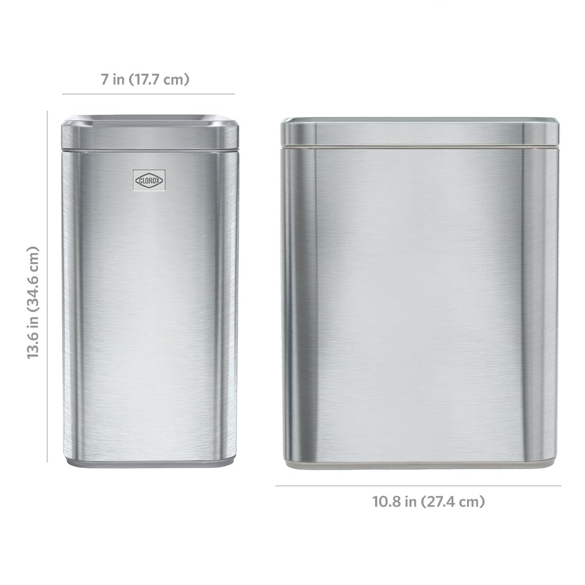 2.6 Gallon Stainless Steel Slim Trash Can with Removable Bucket Y819