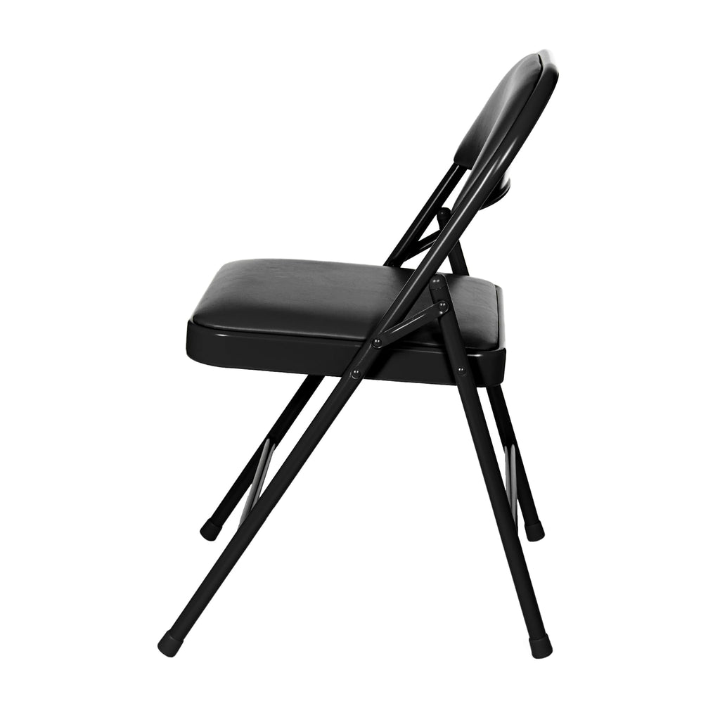 Black Vinyl Padded Steel Folding Chairs 4-Pack U601