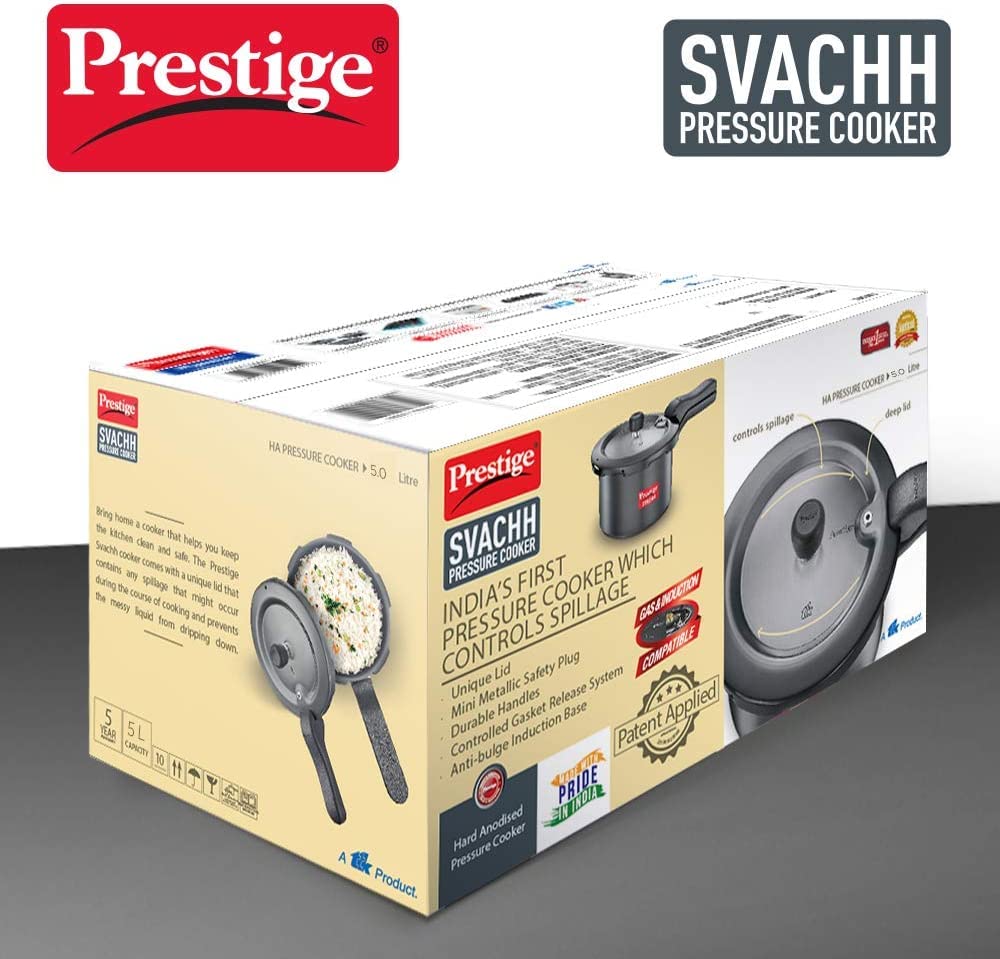 Hard Anodised 5 Liter Pressure Cooker D17345