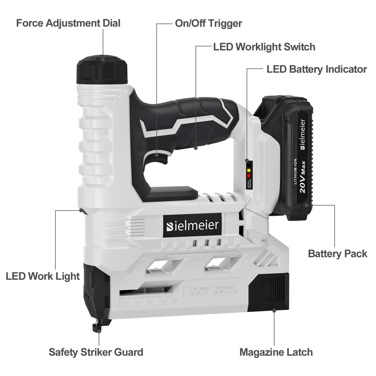 18 Gauge 2 In 1 Cordless Brad Nailer Stapler X988