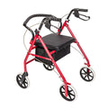 Rollator Walker with Seat, 8-inch Wheels, Black & Red X82188