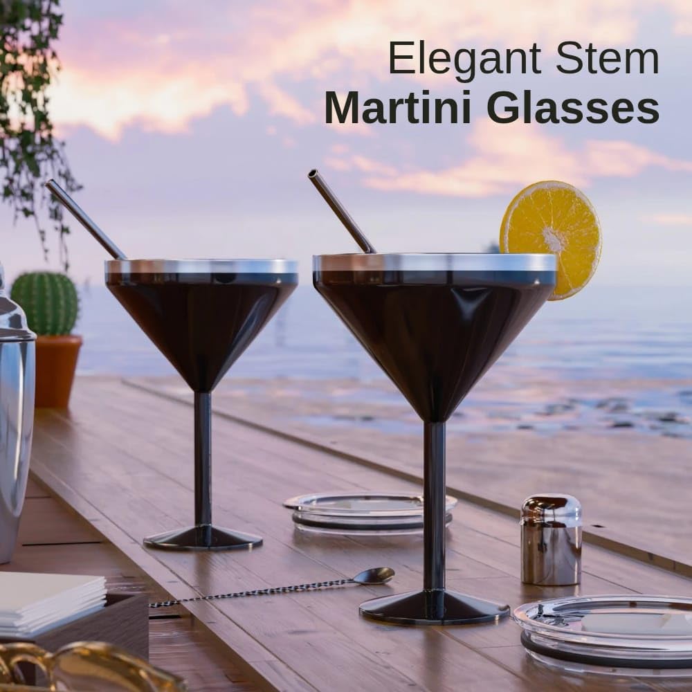 8 oz Stainless Steel Insulated Martini Glass Set of 2 M3578
