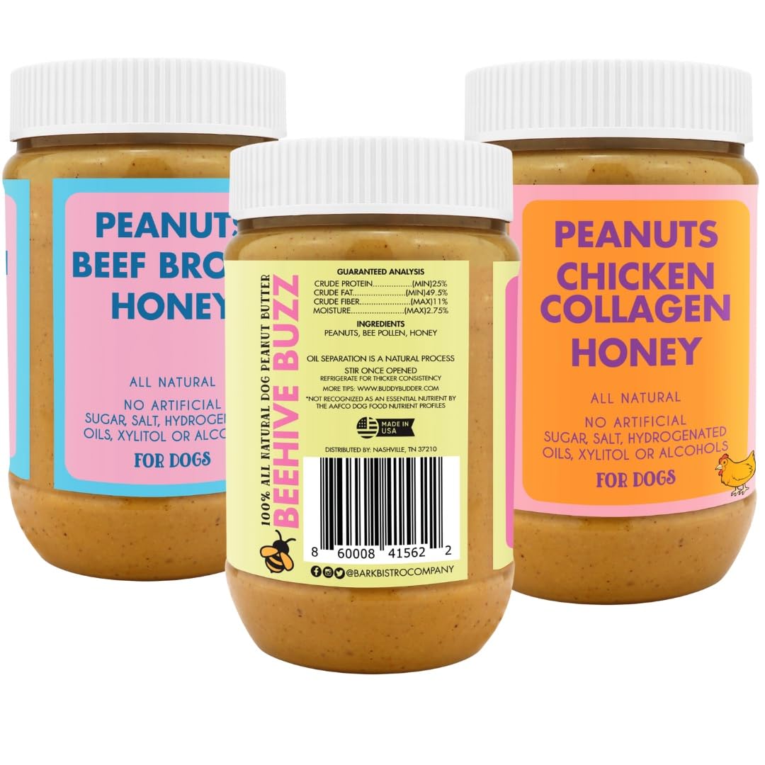 100% Natural Dog Peanut Butter Set of 3 17oz Jars T996301