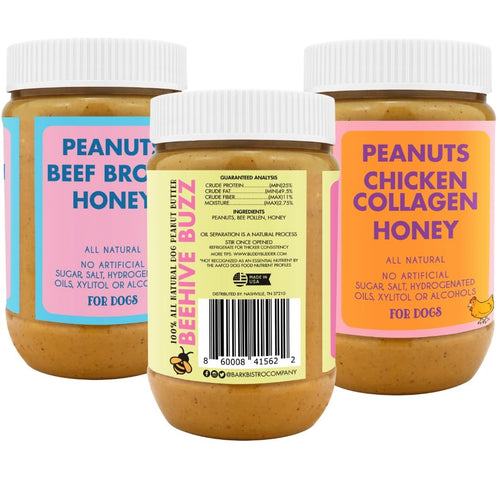 100% Natural Dog Peanut Butter Set of 3 17oz Jars T996301