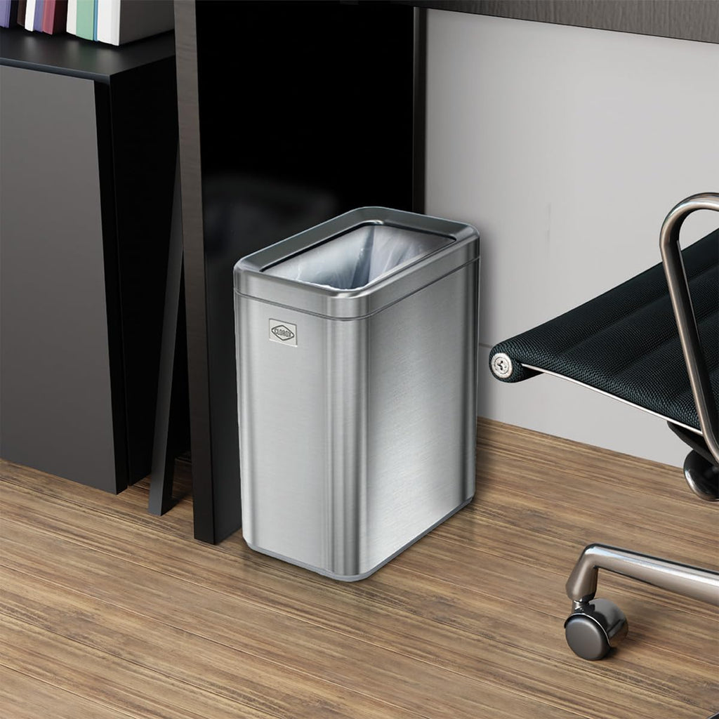 2.6 Gallon Stainless Steel Slim Trash Can with Removable Bucket Y819