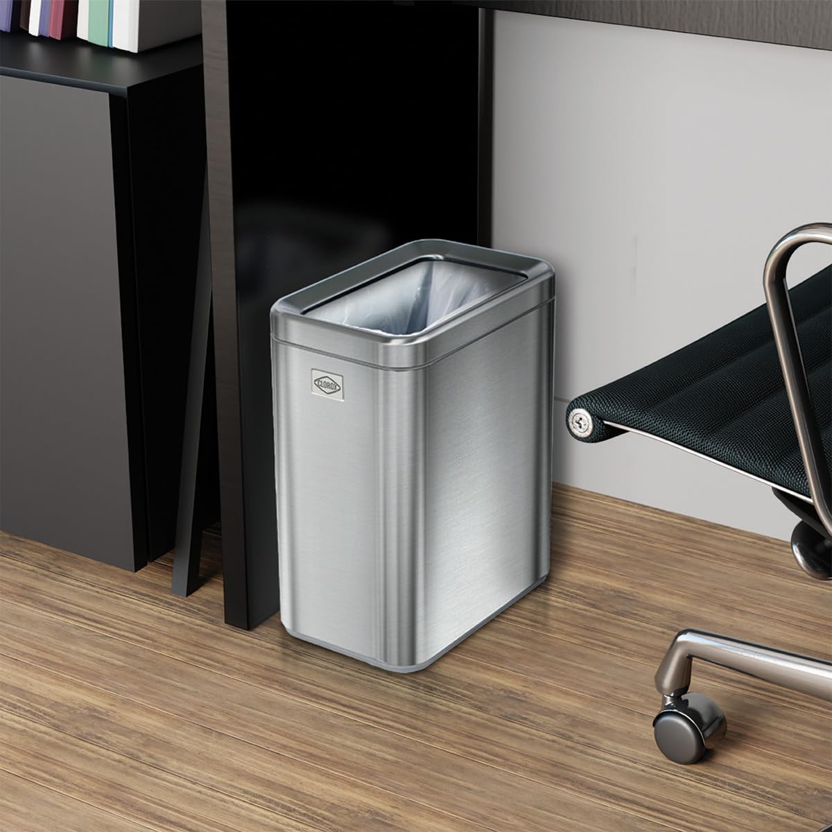2.6 Gallon Stainless Steel Slim Trash Can with Removable Bucket Y819