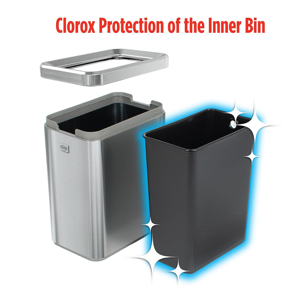 2.6 Gallon Stainless Steel Slim Trash Can with Removable Bucket Y819