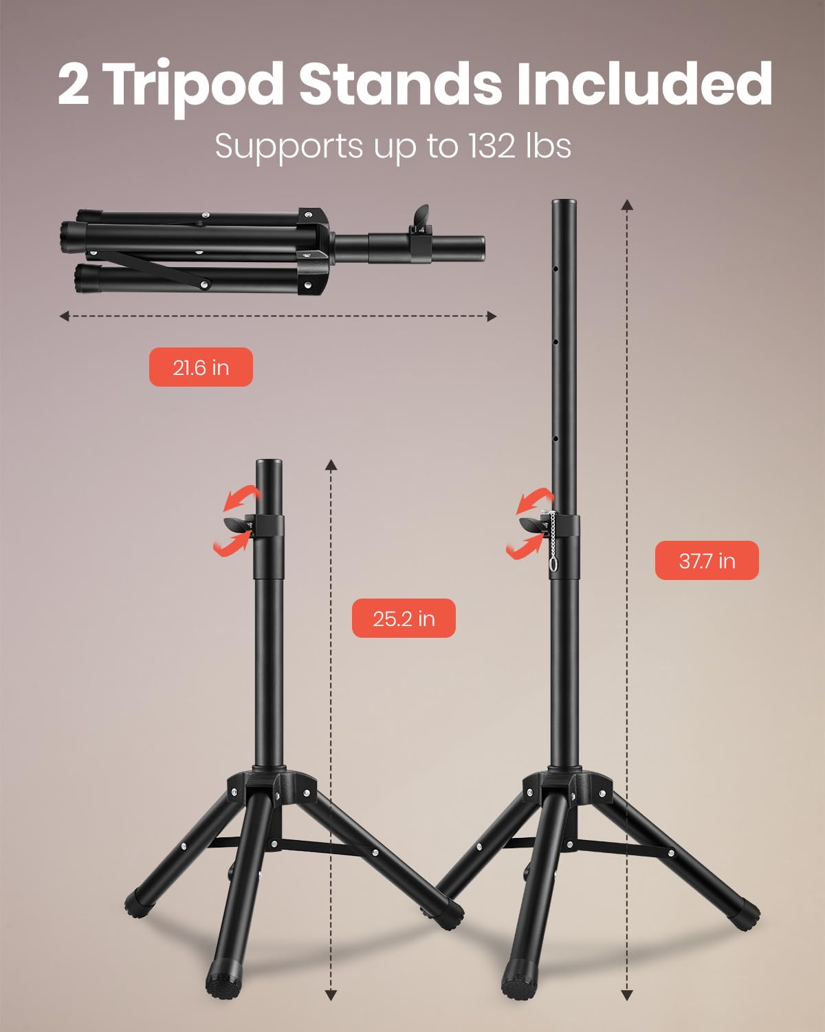 8 Inch Rechargeable Bluetooth PA System with Tripod Stands, Wired Mic J434