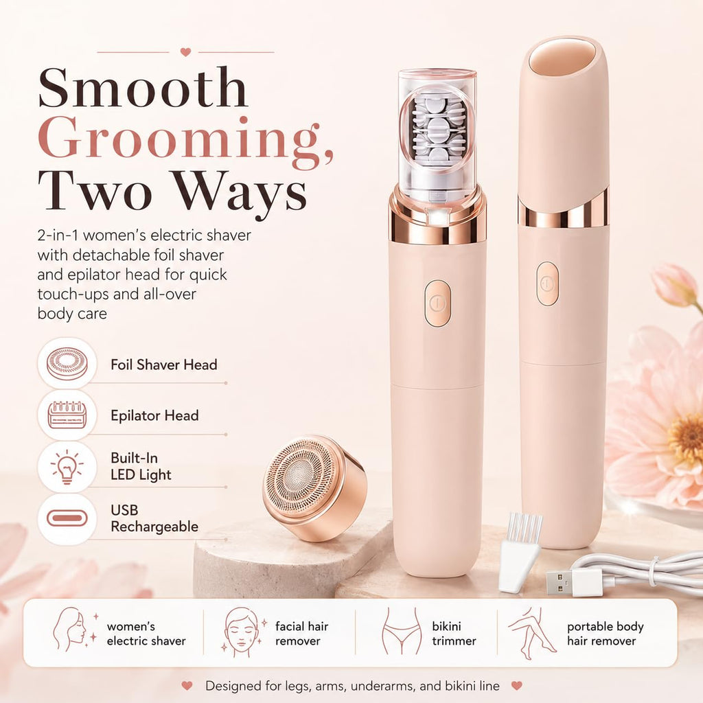 2-in-1 Facial Hair Remover with LED Light J676697