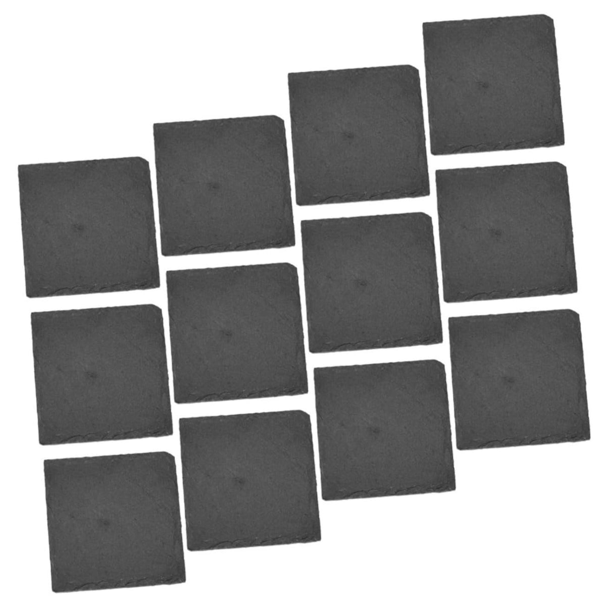 Black 12pcs Natural Stone Coasters D2580