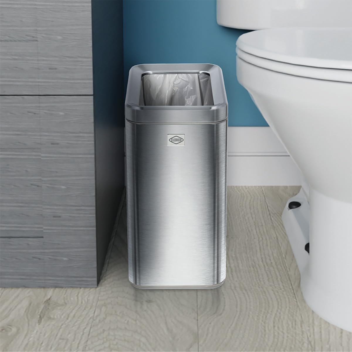 2.6 Gallon Stainless Steel Slim Trash Can with Removable Bucket Y819