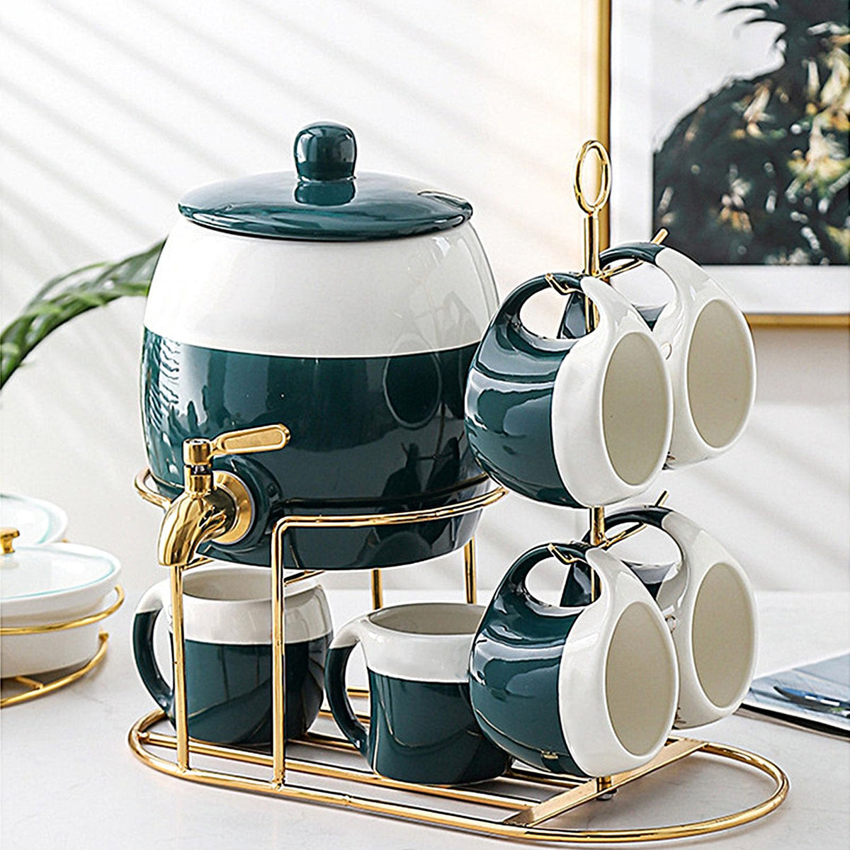 Ceramics Drink Dispenser with Stand R46900