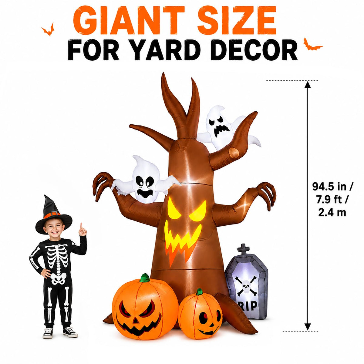 8FT Inflatable Ghost Tree Decoration H516347