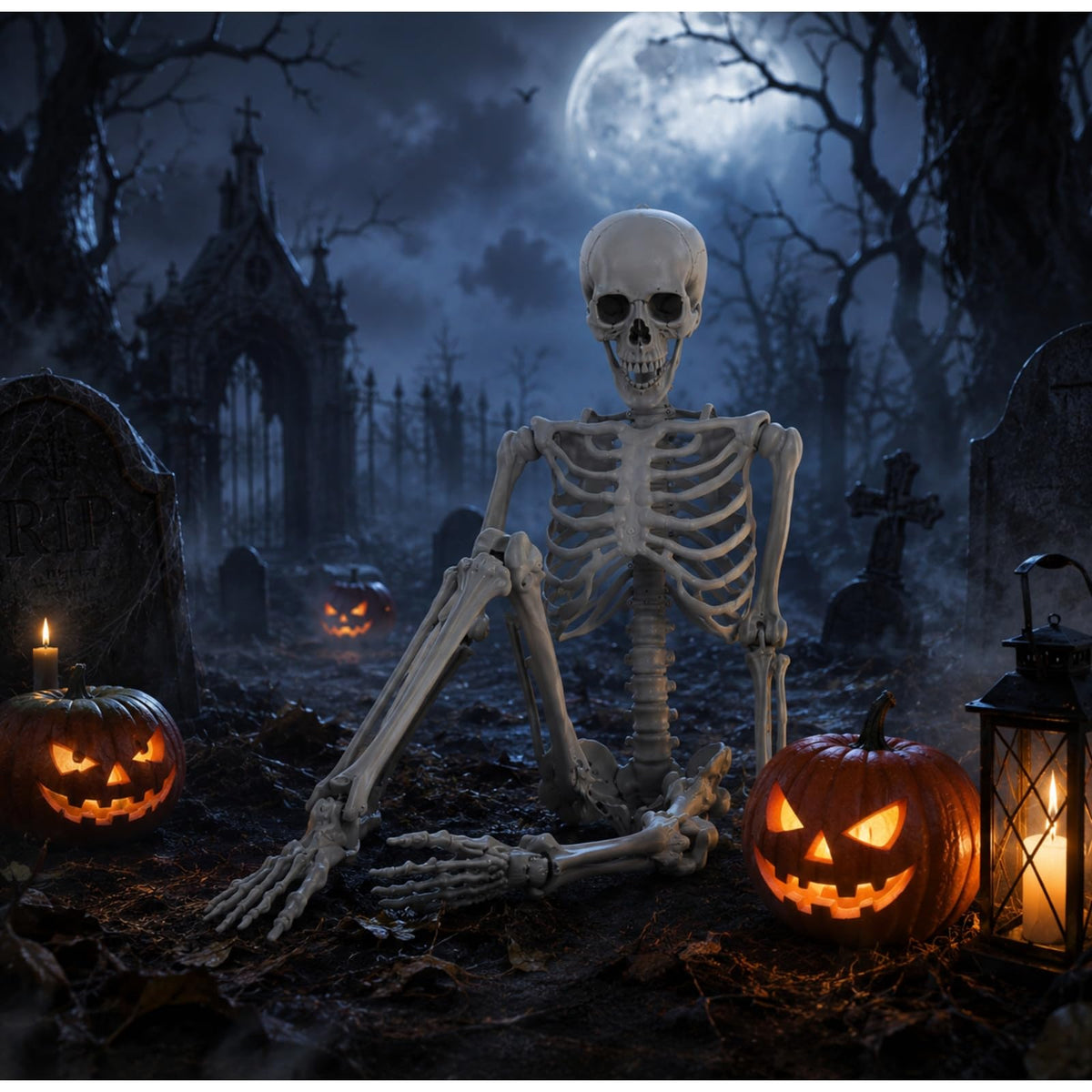 5.4 ft Full Body Plastic Skeleton Prop Z15489