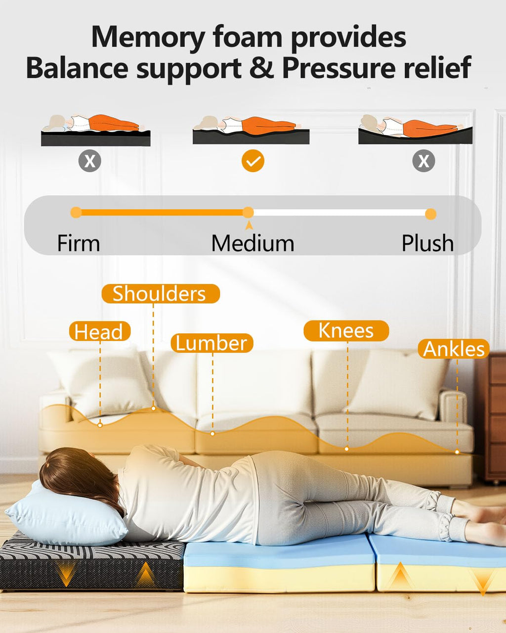 6 Inch Queen Memory Foam Folding Mattress B80617