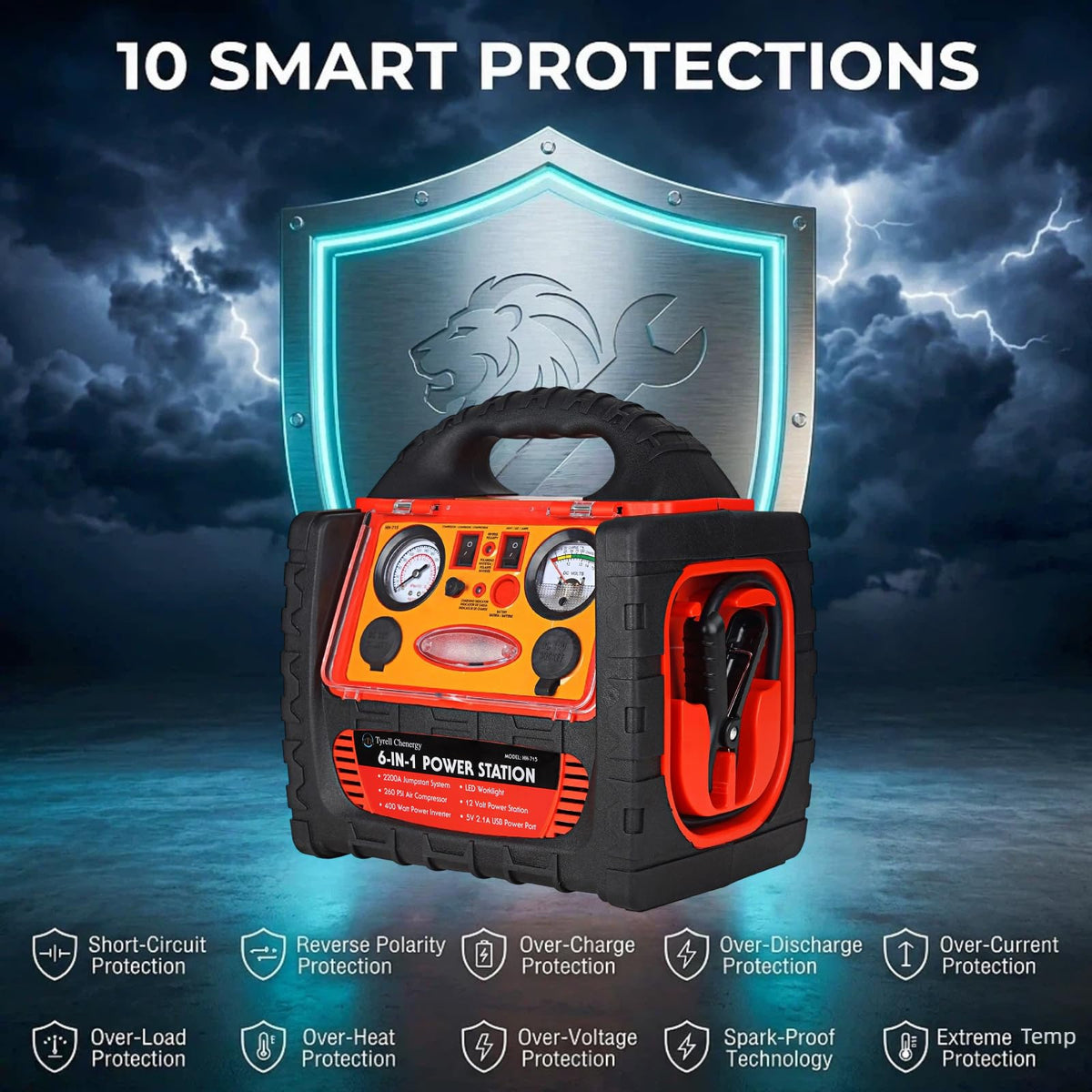 2200 Amp Car Jump Starter with Air Compressor G6387