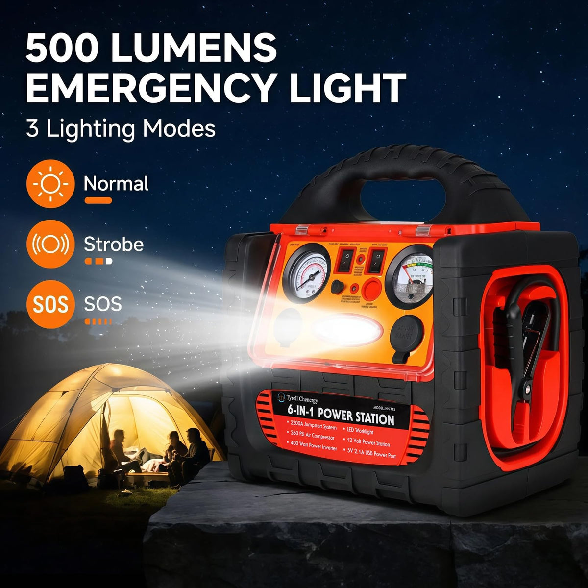 2200 Amp Car Jump Starter with Air Compressor G6387