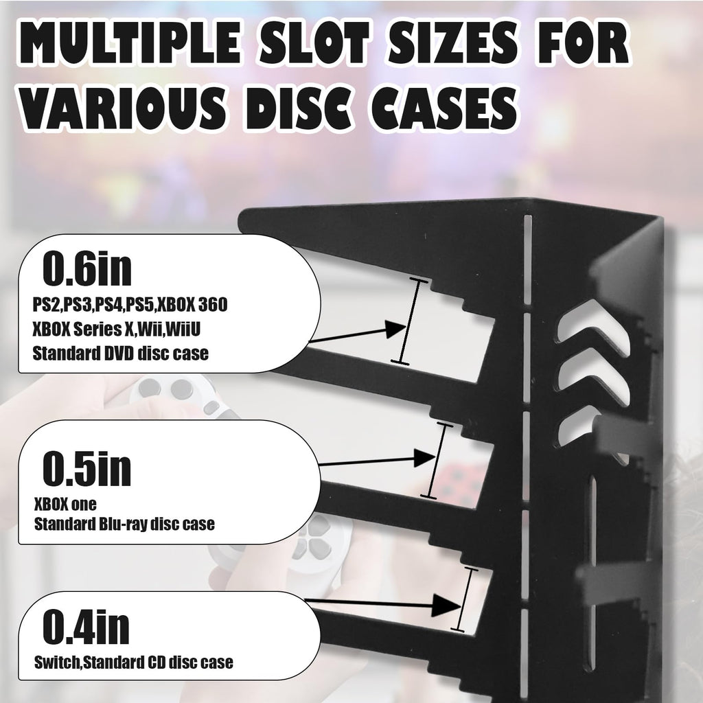 4-Pack Wall Mount Metal DVD Rack Holds 72 Games F18560
