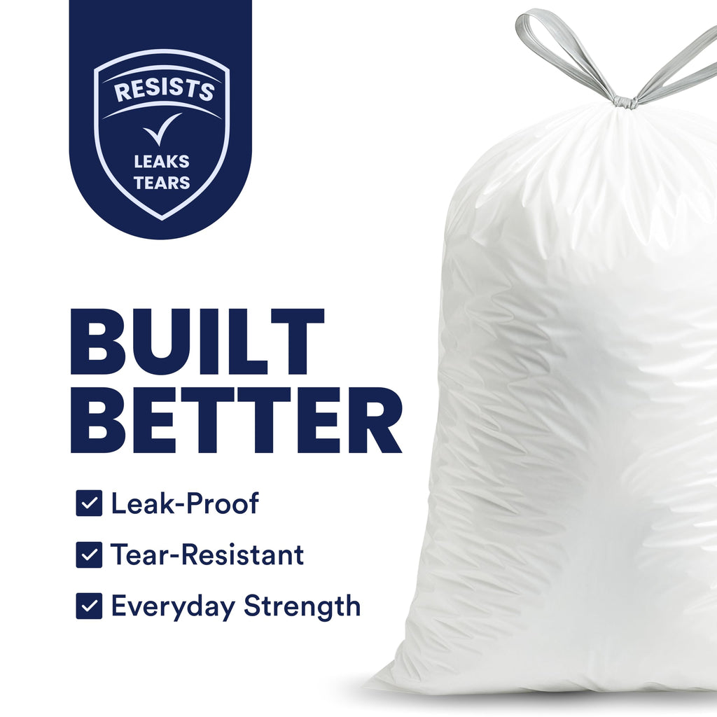 8 Gallon White Drawstring Trash Bags 200 Count Y90018