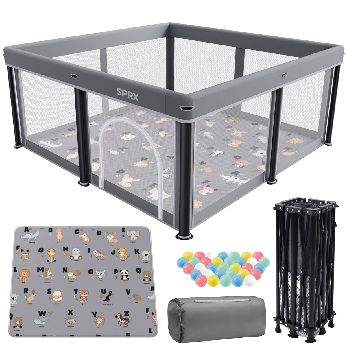 Foldable Baby Playpen with Mat and Travel Pack P66807