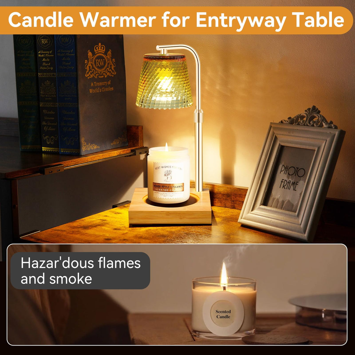 Height Adjustable Dimmable Candle Warmer Lamp with Timer M216553