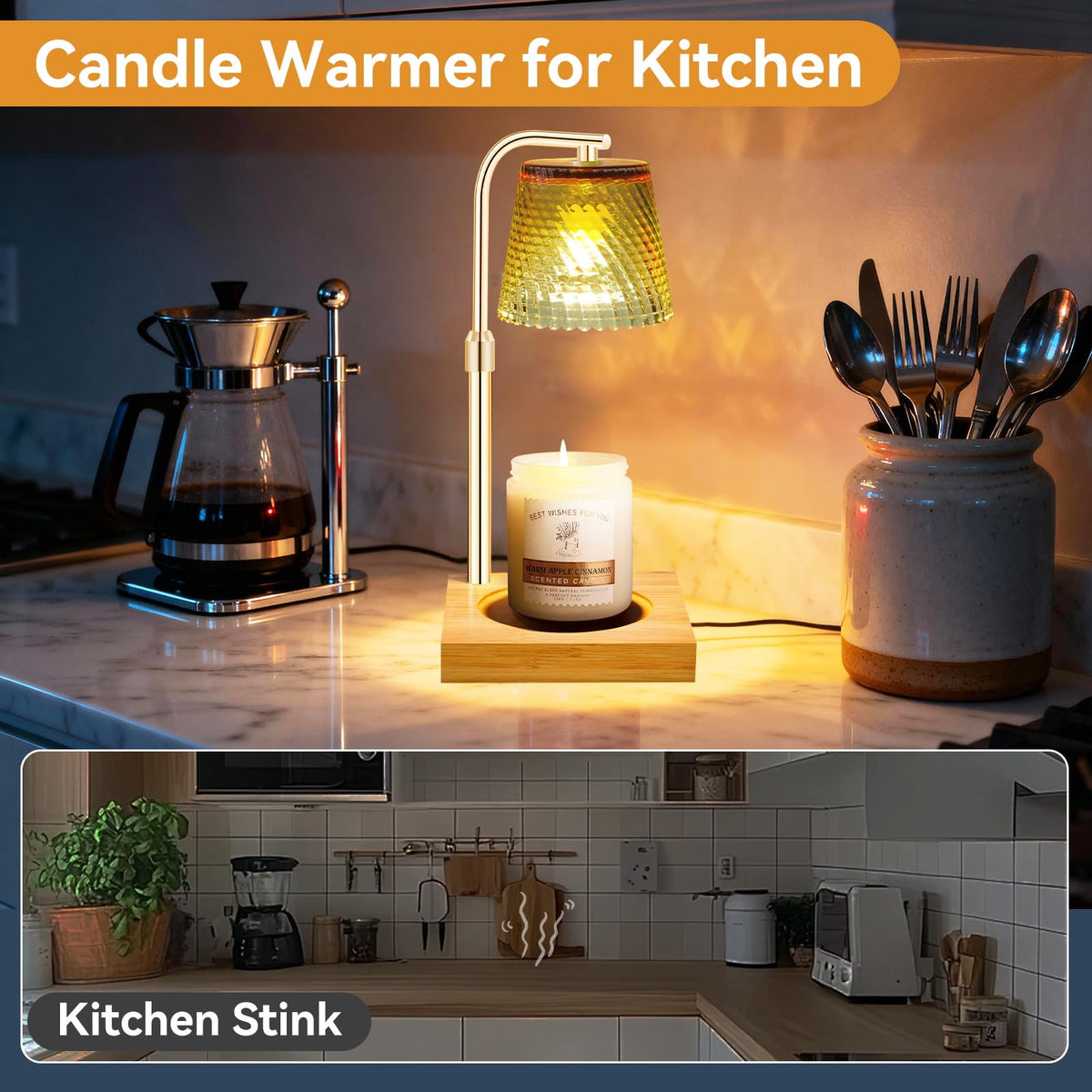 Height Adjustable Dimmable Candle Warmer Lamp with Timer M216553