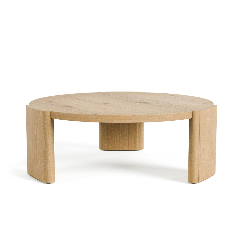 42” Round Oak Finish Wood Coffee Table H637000