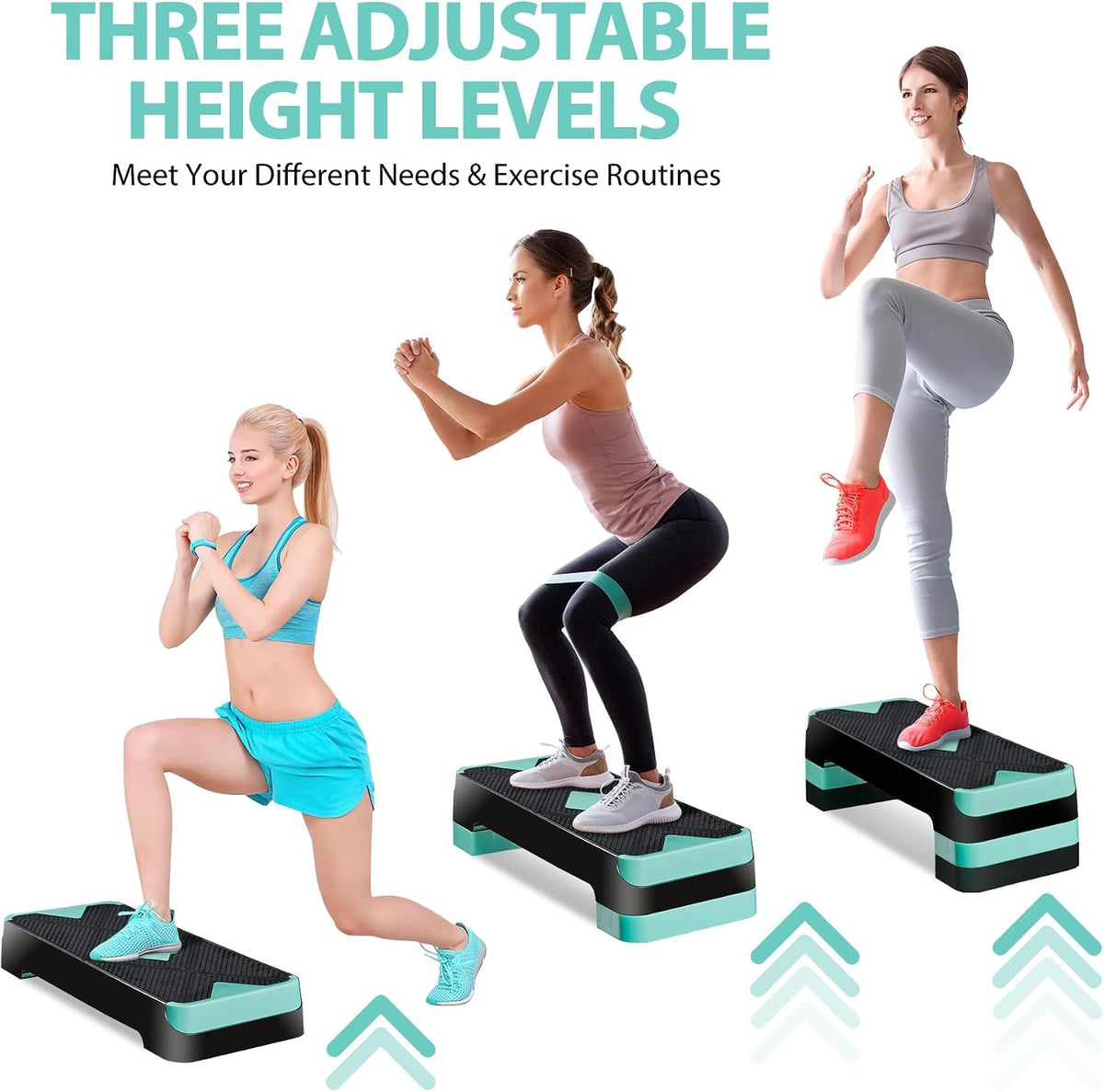 26.5 inch Aerobic Step Platform with 4 Risers K847552