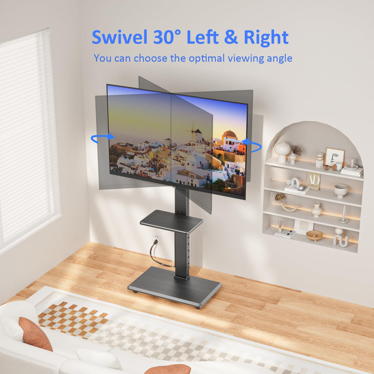 Rolling TV Stand with Power Outlet for 32-75" TV M4318