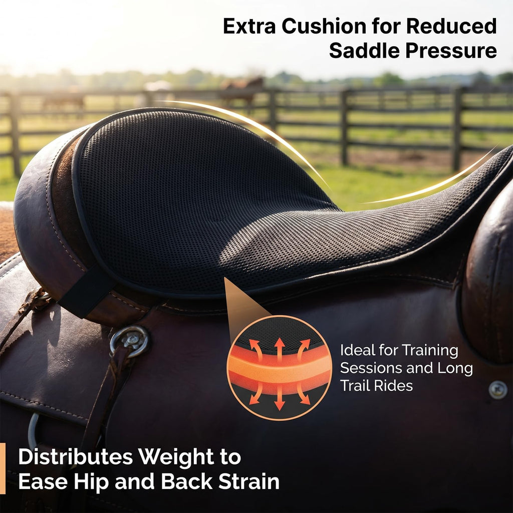 Breathable Shock Absorbing Saddle Seat Cushion with Adjustable Straps P625
