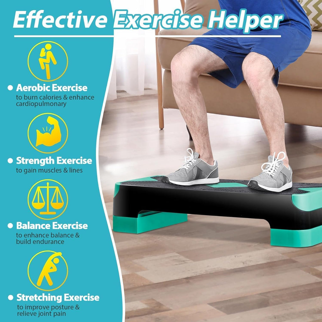 26.5 inch Aerobic Step Platform with 4 Risers K847552