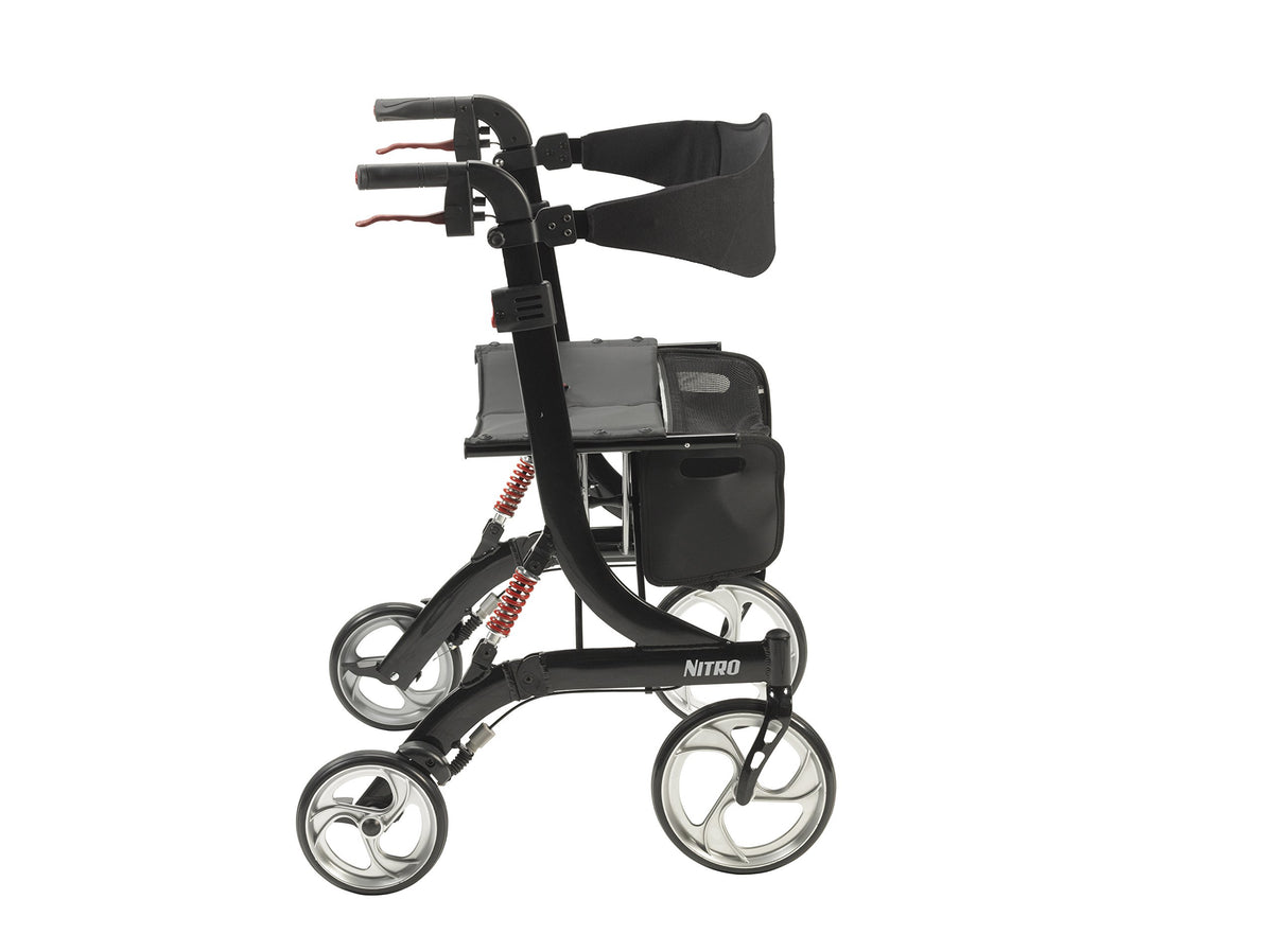 Heavy-Duty Foldable Rollator Walker with Seat, Black L2287