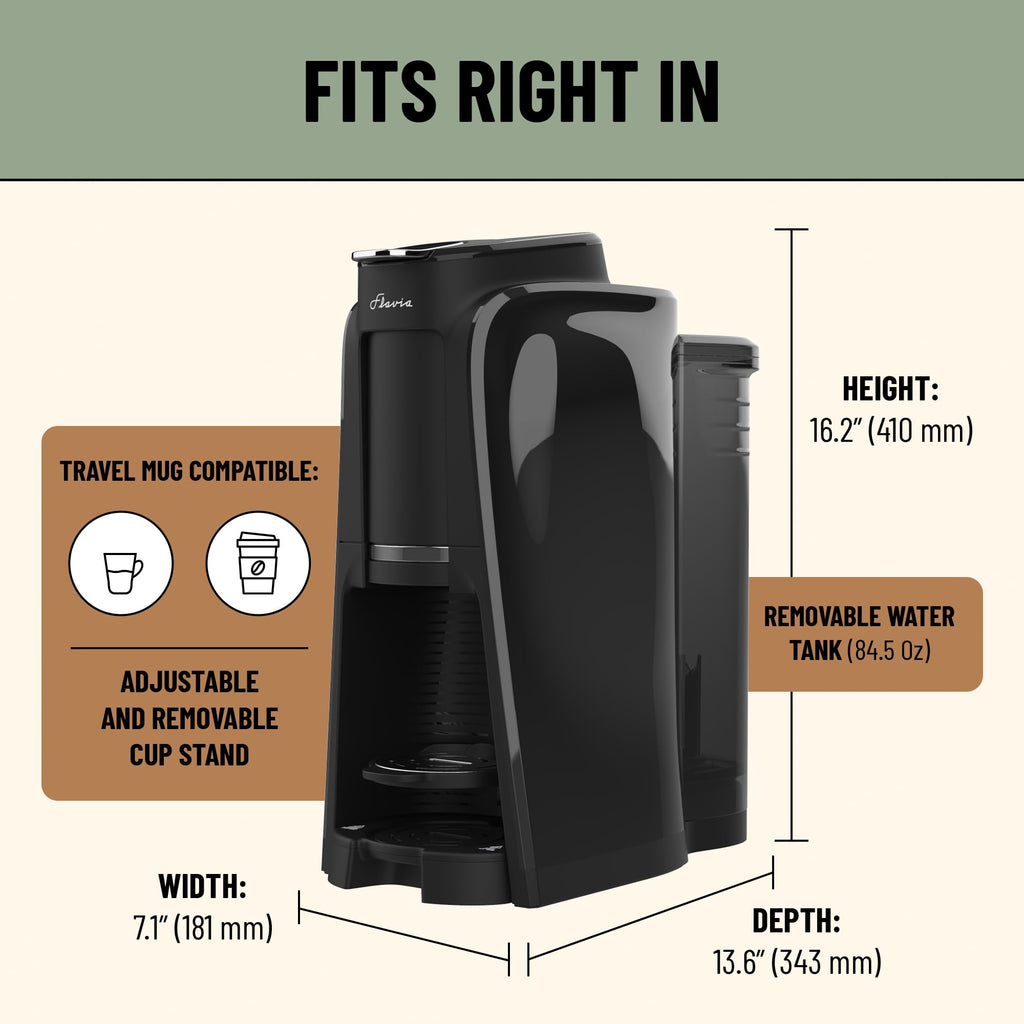 Coffee Machine with Single-Serve Freshpacks, Multiple Brew Sizes, Black D2512