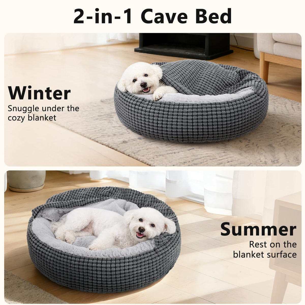 Small Dog Bed with Attached Blanket, 23inch S834613