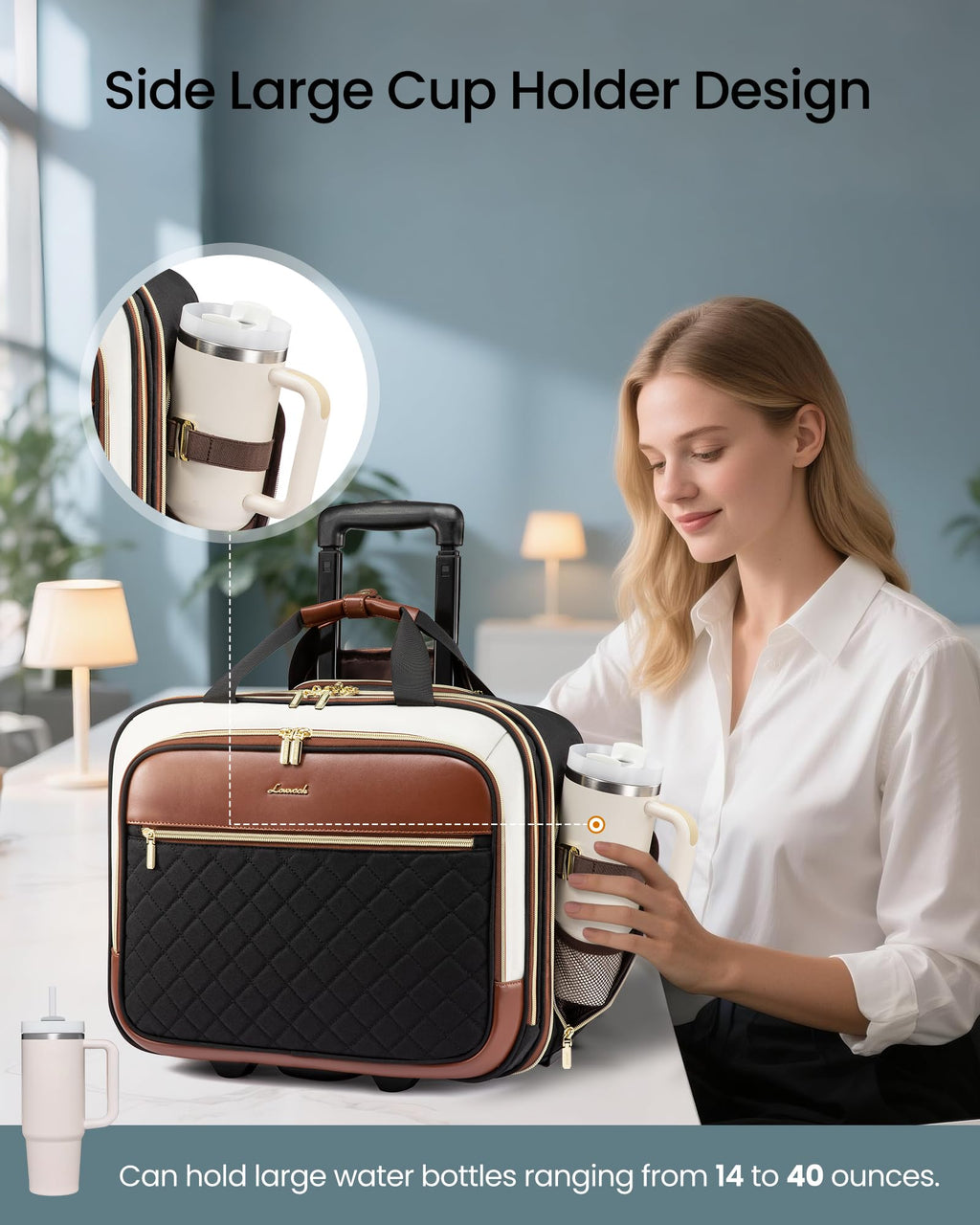Rolling Laptop Bag with Wheels K368